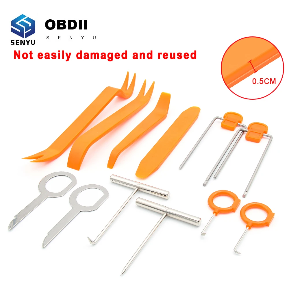 High Quality 12pcs Auto Dismantle Tools Kit Car Radio Door Clip Panel Trim Dash Audio Removal Installer Pry Kit Refit Set