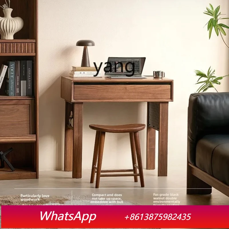 

Стол из массива дерева LMM для небольшой квартиры, из черного ореха, для офиса, кабинета, спальни, прикроватный, письменный стол