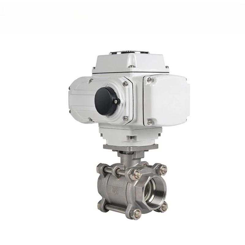 Electric ball valve Stainless steel high platform three-piece threaded ball valve Air-water two-way ball valve