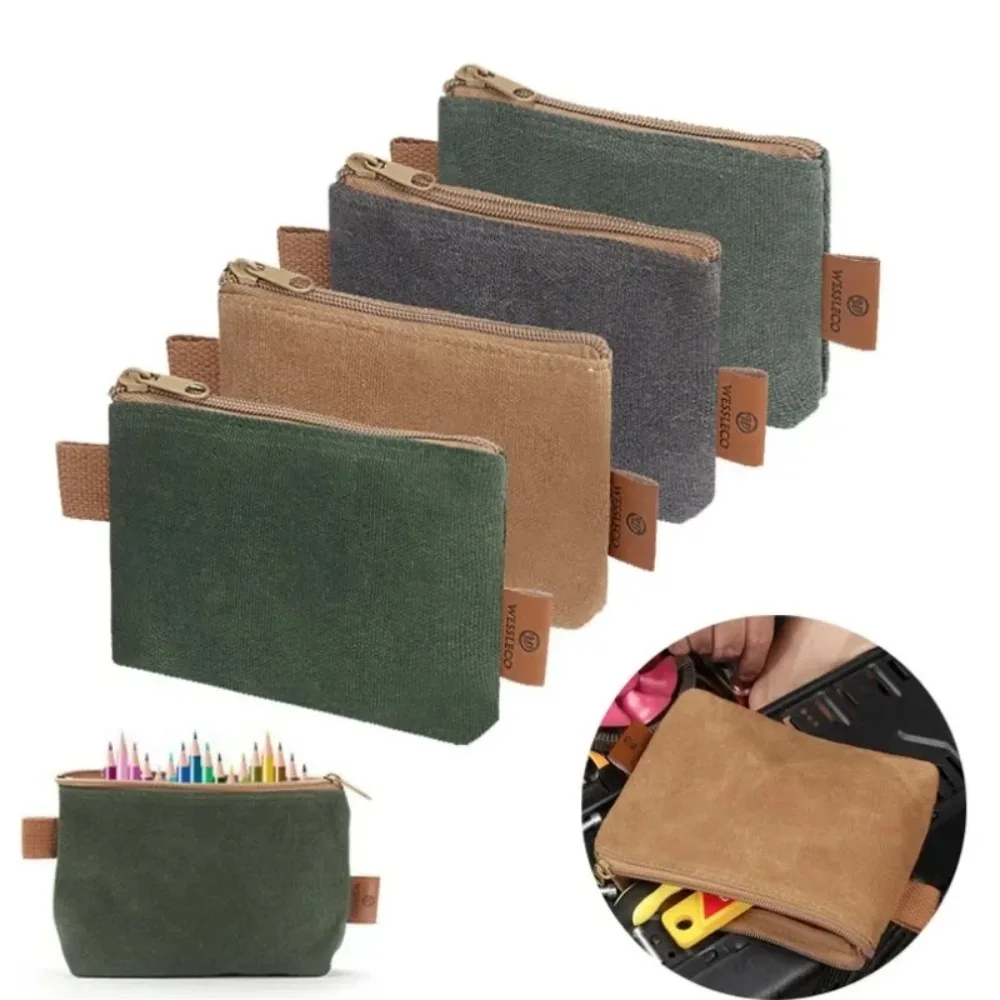 

Portable wet waxed canvas Tool Bag Waterproof Hardware Storage Bags Multi-function Small Tool Bag High Quality Organizer