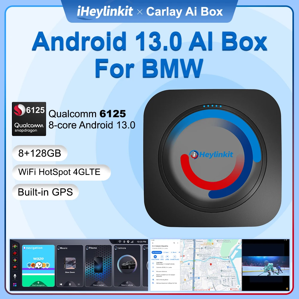 iHeylinkit BMW550M Ai Box ID6 ID7 ID8.5 ID9 Wireless Android Auto Adapter Smart Box Support Google Play Video Game Software