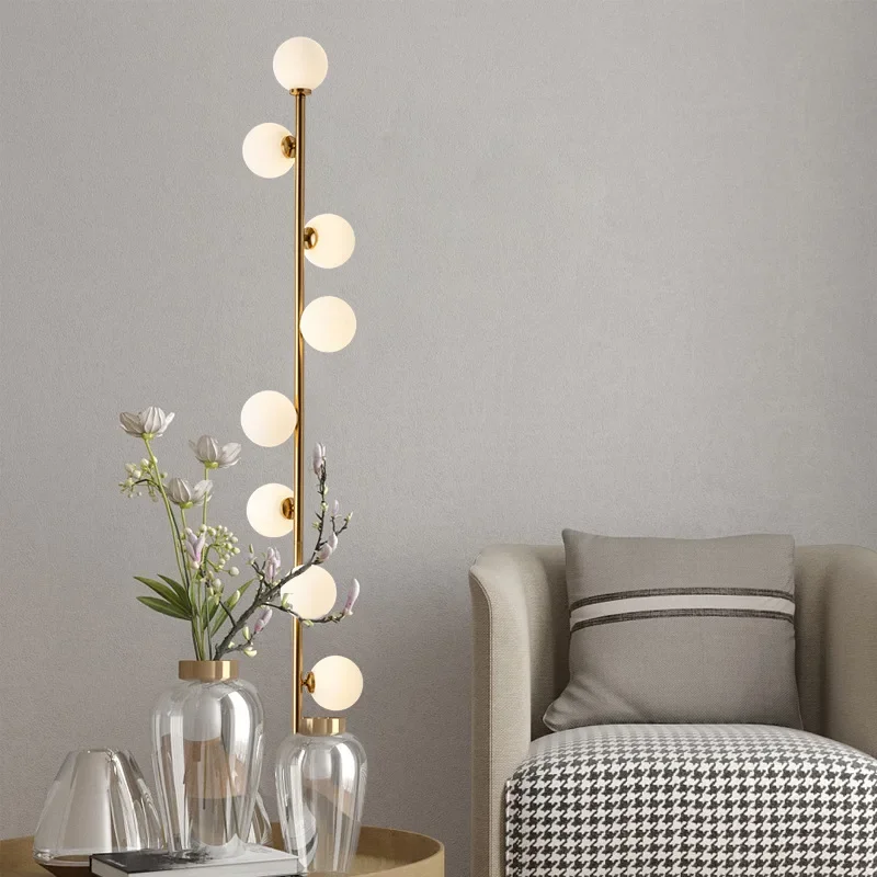 DAMIASMIL Nordic Glass Floor Lamp 9H Gold Ball Floor Light for Living Room Bedroom StandingLamp Home
