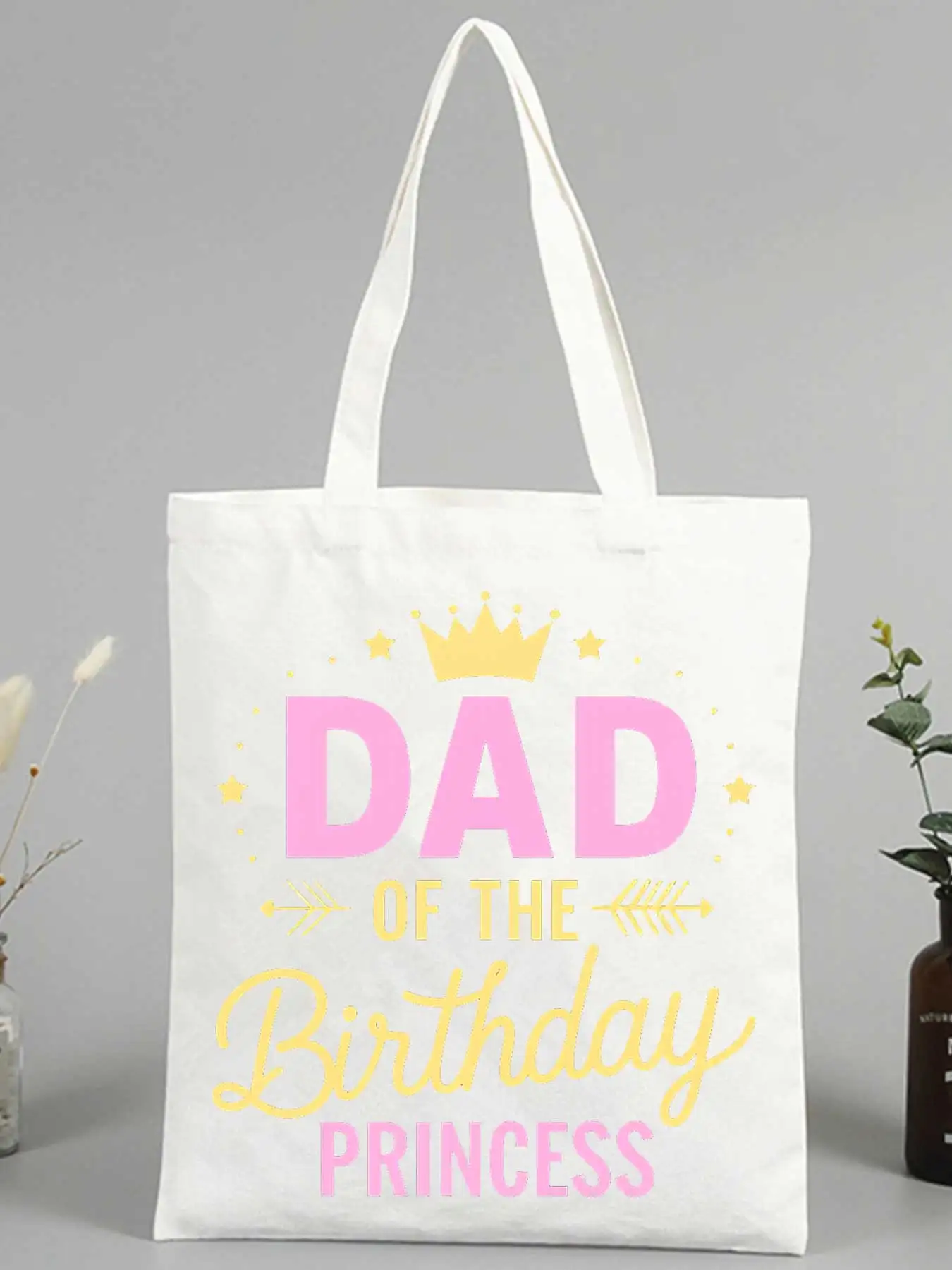 Dad's canvas tote bag with crown and 