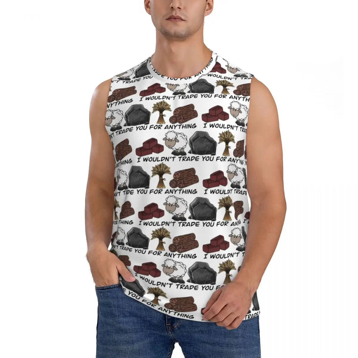 I Wouldn't Trade You For Anything - Catan Men Sleeveless Tank Tops Quick Dry Breathable Gym Fitness Running Summer Sport Vest