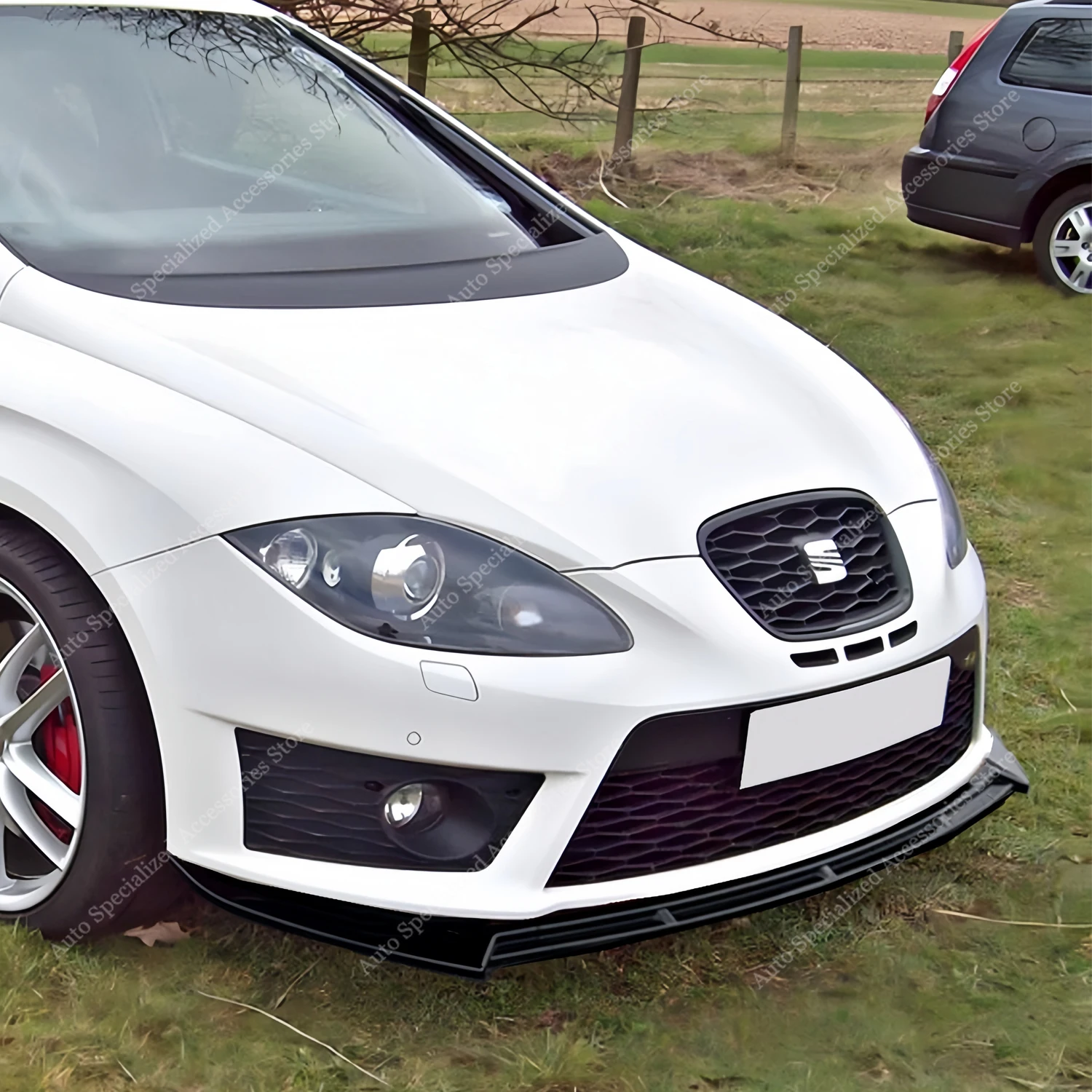 Gloss Black ABS Front Bumper Lip Spoiler Splitter Diffuser Retrofit For Seat Leon MK2 2.5 FR/Cupra Hatchback 2009-2012 Facelift