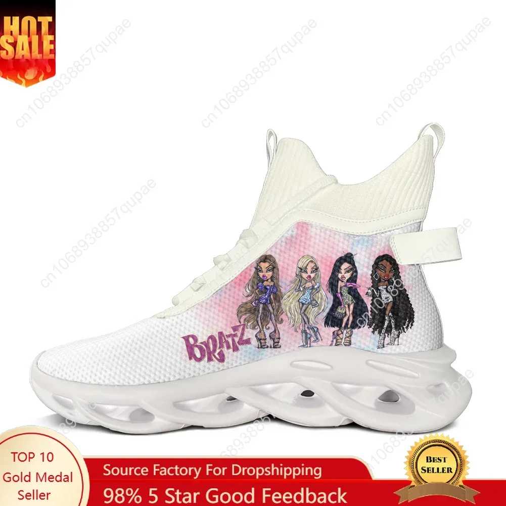 

Bratz High Top Sneakers Anime Manga Mens Womens Teenager Sports Running Shoes Sneaker Lace Up Mesh Footwear Custom Made Shoe