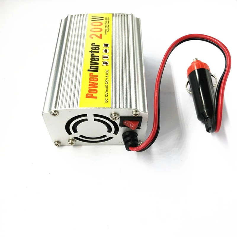 1PC Power Car Inverter 200W Voltage Booster DC 12 V to AC 220 V & USB Car Power Transfer Charger To AC