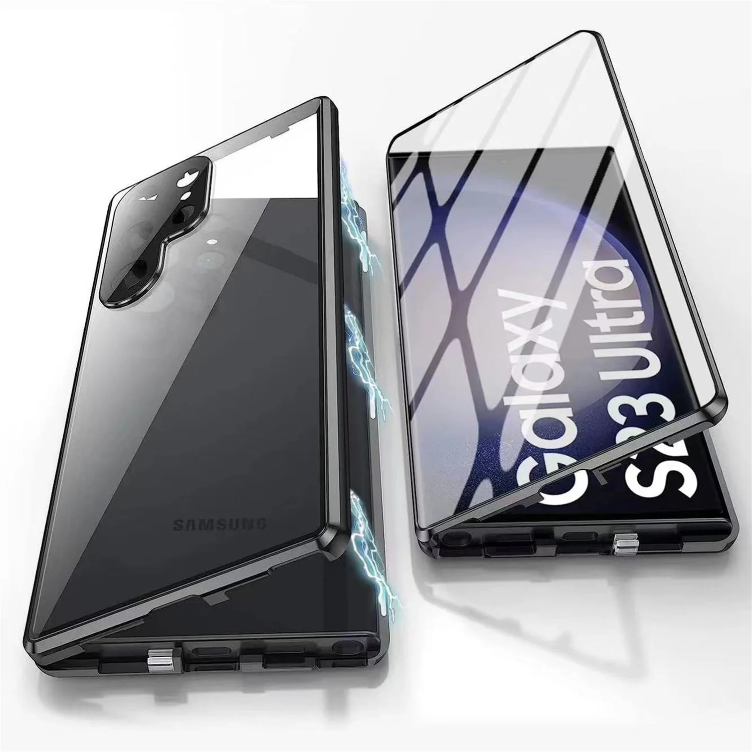 360 ° Vollständige Abdeckung Ultra HD Displayschutz-Hülle für Samsung S26 Ultra S25 S24 S23 Plus FE Metall Magnetische Adsorptions-Randabdeckung – Detail 5