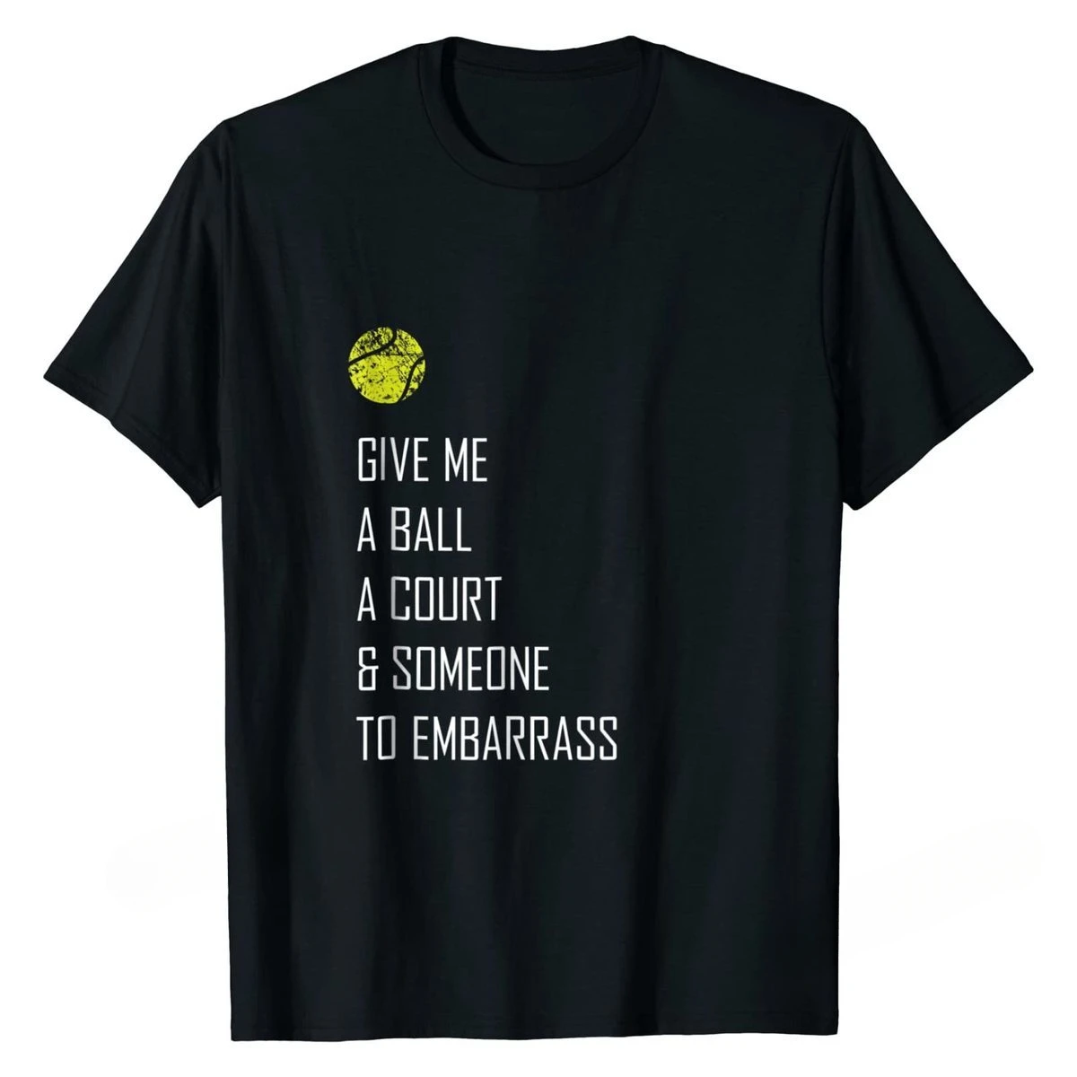 

Tshirts Tennis Give Me A Ball Funny Cute Sports mens t shirt herren clothes Gift Cotton Mens Design Tops Tees Wholesale Crazy