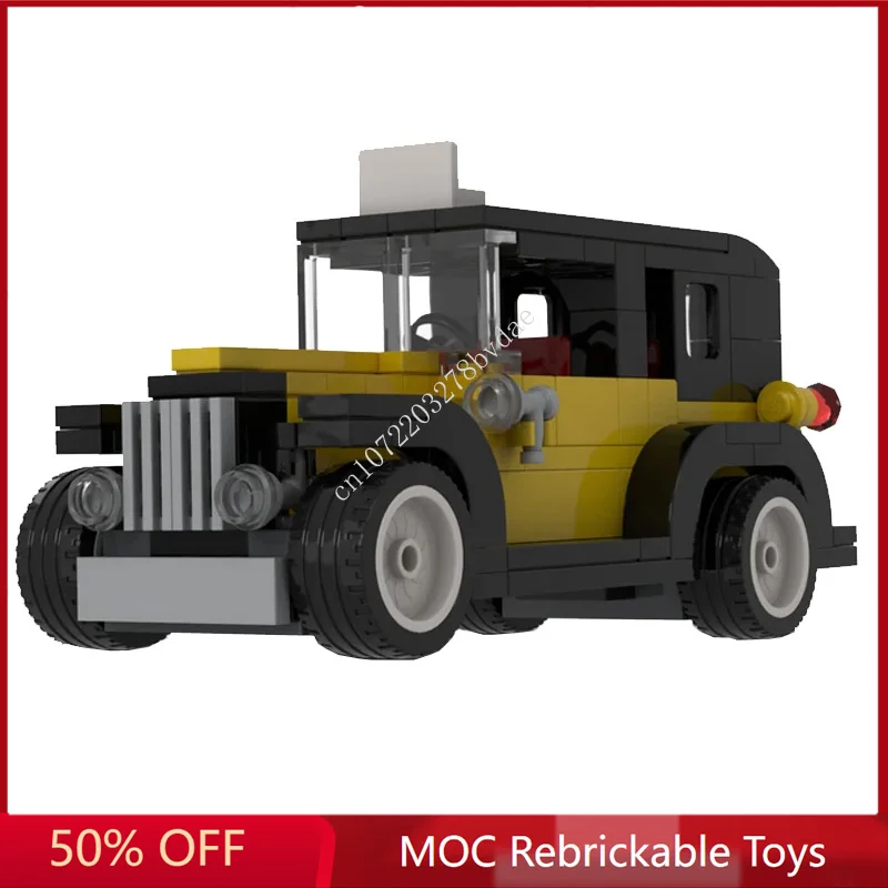 161PCS MOC Speed Champions Hot Rod Style SC 1930's Taxi Model Building Blocks Technology Bricks Creative Assembly Kids Toys Gift