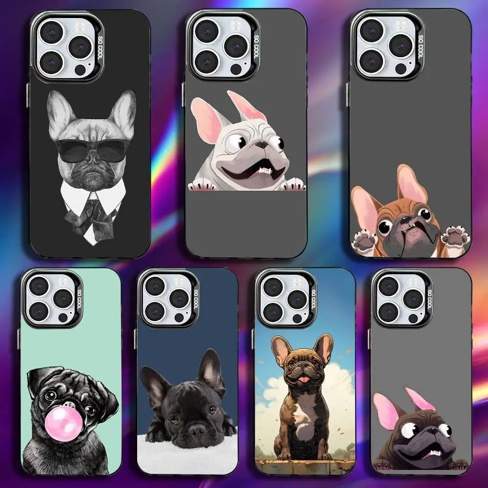 

French Bulldog Dog Pet Phone Case For iPhone 16,15,14,13,12,11,Pro,Max,Plus,Mini,XS,SE Anti Fall Black Matte Hard Bumper