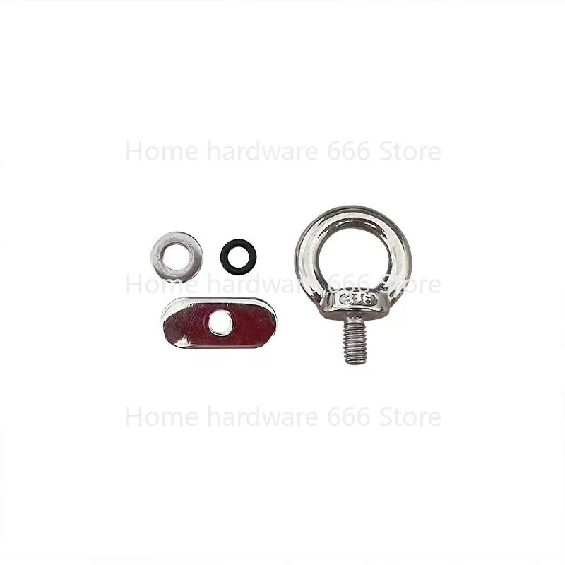 Stainless Steel M6 Fixed Lifting Ring Screw Sliding Ring Bolt, RV Tent Marine Slide Rail Lifting Ring