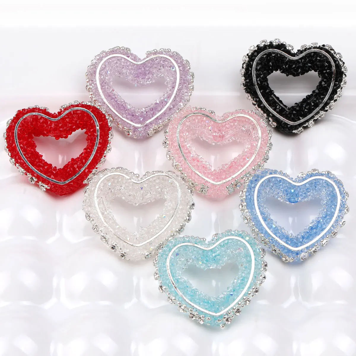 3pcs/6pcs Beads & Bead Assortments Decorative Beads Heart Acrylic Beads Vibrant Cute Colorful Vertical Hole Granulated Sugar