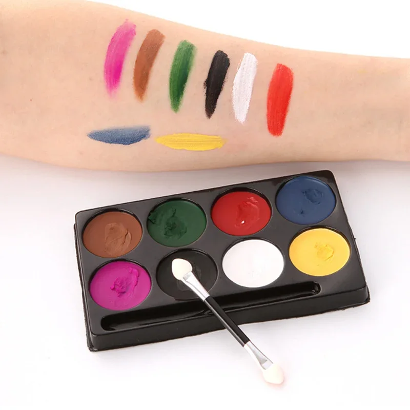 8 Colors Body Art Painting Oil Face Paint Makeup Palette Easy To Clean Non Toxic Safe Child Adult Halloween Party Pigment Makeup