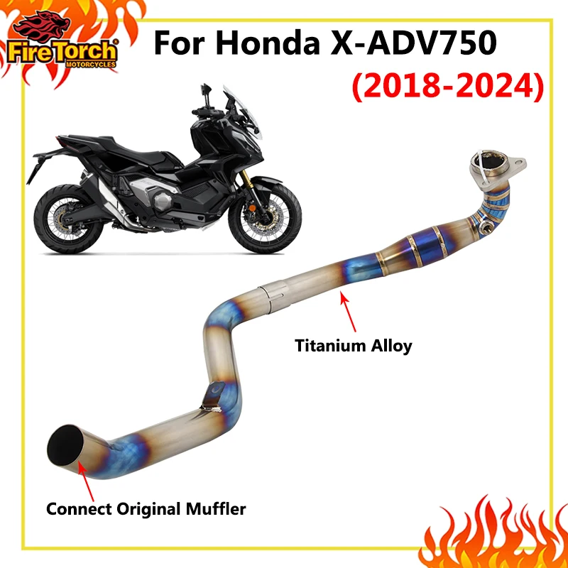 

Titanium Alloy For Honda XADV750 X-ADV750 ADV 750 Motorcycle Exhaust System Escape Modified Front Pipe Link Original Muffler