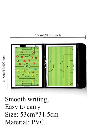 Imagen 2 del producto Tablero táctico de fútbol plegable de 54cm, portapapeles magnético para entrenamiento de fútbol, juego de mesa táctico, portapapeles táctico para entrenamiento de fútbol