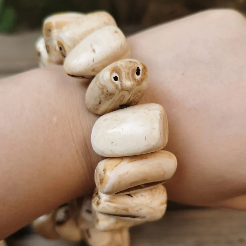 Camel Tooth Traveling Crane Tibet Beads Texture Clear Collection Ethnic Style Men's Wholesale Bracelet