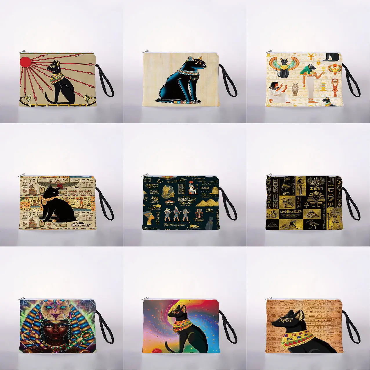 

Egyptian mural print ladies cosmetic bag cute casual travel portable storage handbag cosmetic bag toiletries bag