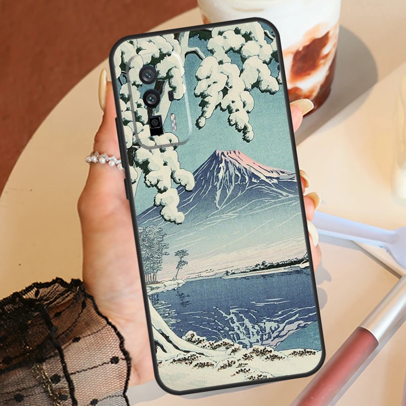 Japanese Snow Cherry Blossom Art Funda For Xiaomi 11T 12T 13T Pro 12 13 Lite 12X POCO F5 X5 X3 Pro F4 X4 GT M5 M5s F3 Case