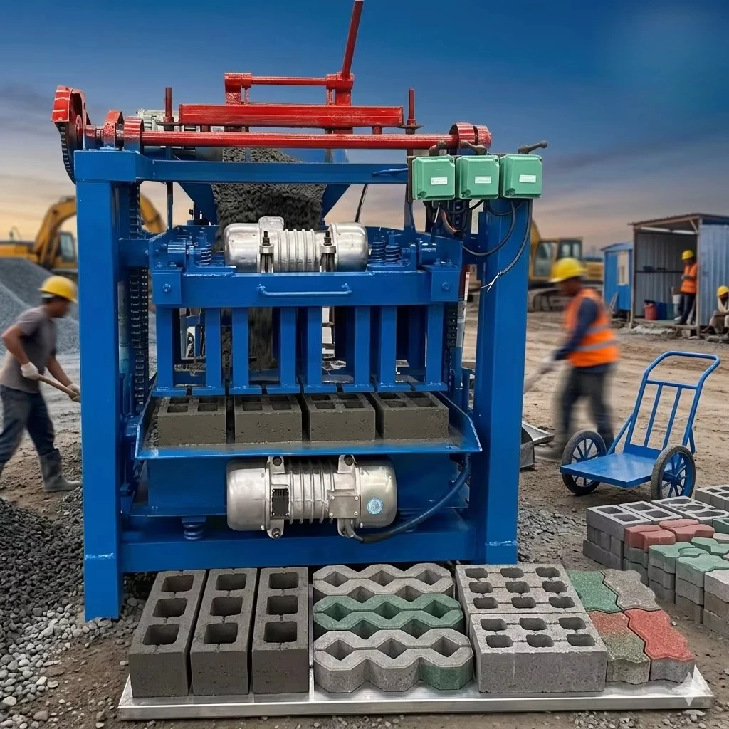 kw-Mobile Concrete Block Making Machine Manual Hollow Brick Machine for Cement Paver Bricks Production