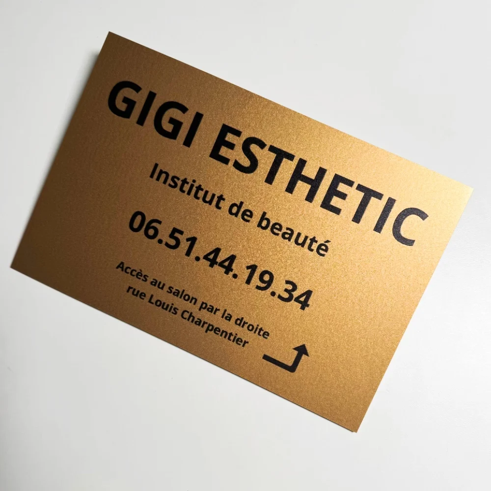 Placa de puerta de cartelera de acrílico dorado moderno para tienda de empresa, salón de Hotel, logotipo de negocios personalizado, apertura de letras de icono