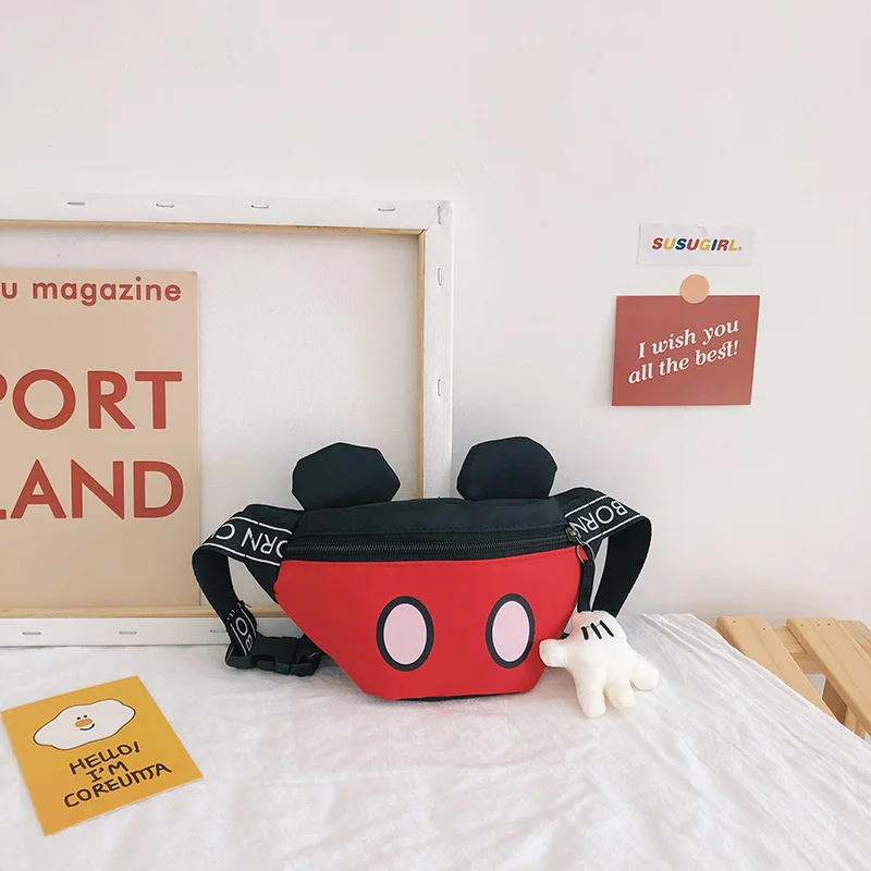 MINISO Disney tas bahu anak perempuan, tas dada putri, tas kurir anak perempuan, Mickey, tas anak perempuan, baru, 2023