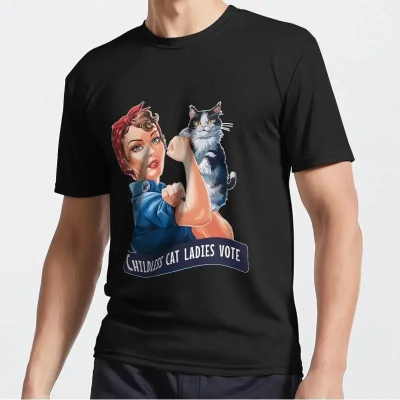 Nwt Childless Cat Vote Rosie The Rieveter Active Support T Shirt
