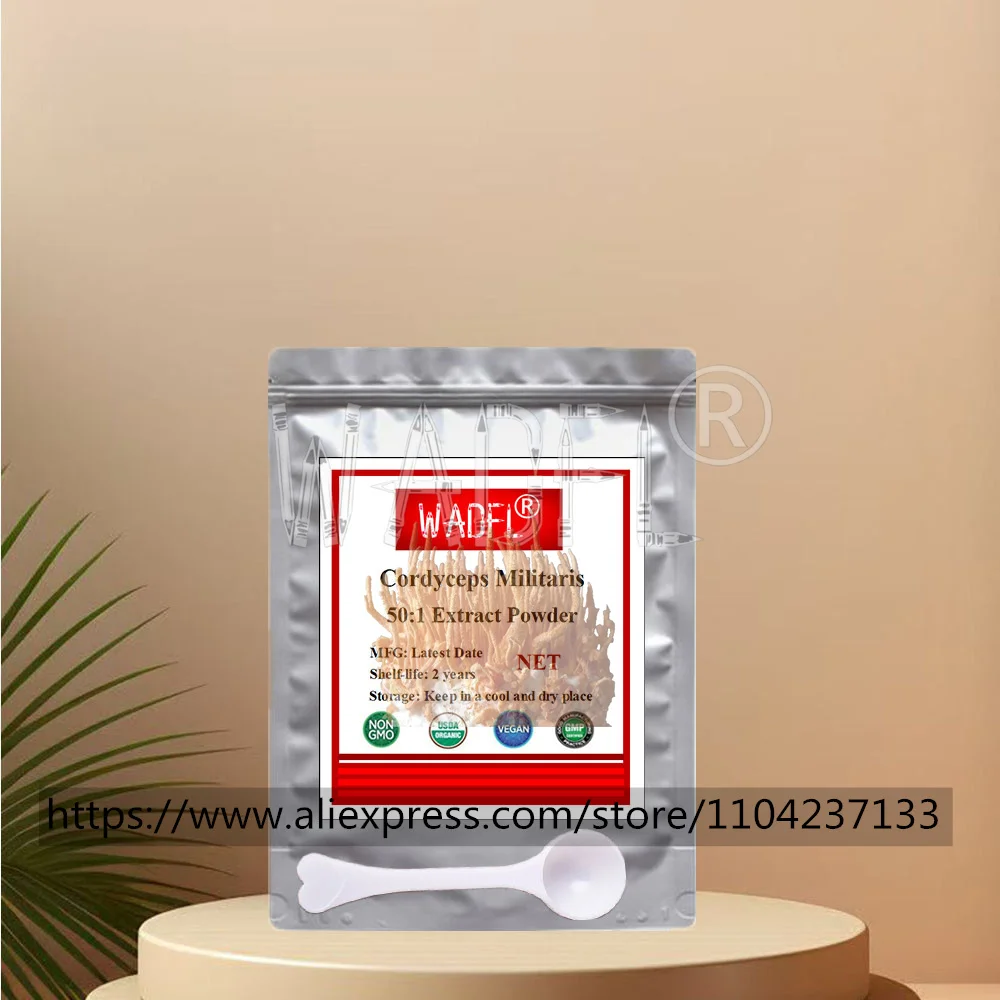

Factory Professional Sealing and Customized Packaging Cordyceps Militaris Extract Powder 50:1,4-layer Bags Pack