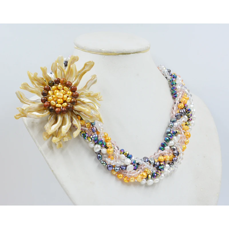 Charms Wedding Necklace With Pearl Shell Flower For Women  20