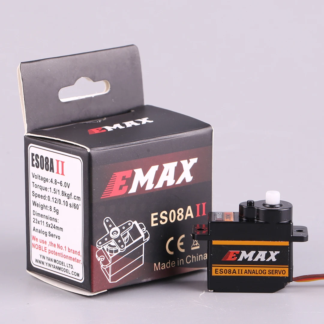 

EMAX ES08A II 9g Micro Servo Plastic Gear Analog Mini 1.8kg/Sec for RC Fixed Wing 3D Airplane DIY Replacement Part