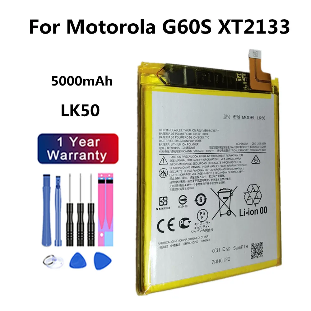 

New 5000mAh LK50 Battery For Moto Motorola G60S XT2133 Mobile Phone Bateria Batteries In Stock + Tools