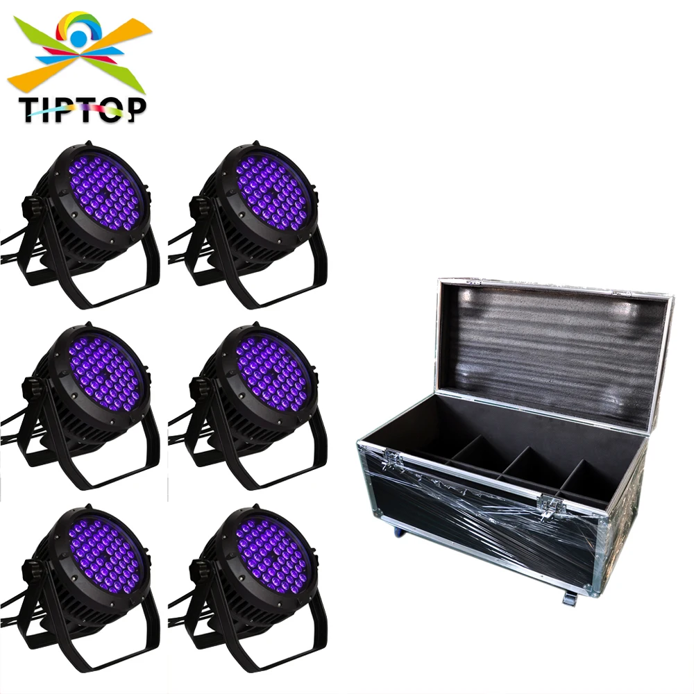 

6IN1 Flightcase Packing 54x3W UV Color Waterproof Led Par Light Outside DMX Led Lighting Building Park Background Lighting