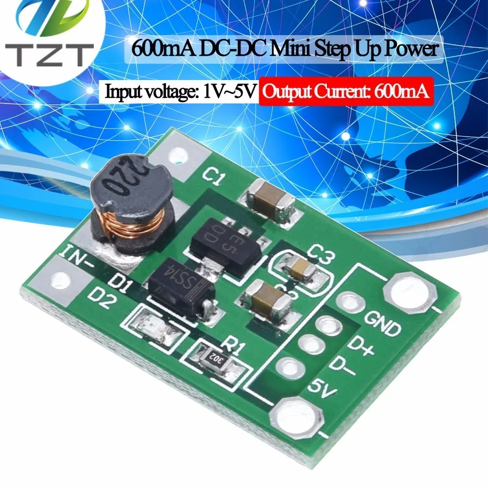 600mA DC-DC Mini Step Up Power Module 1-5V To 5V Step-up Boost Converter NEW