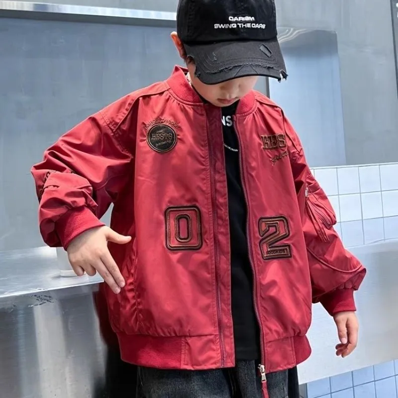 سترة بيسبول جديدة للأولاد لعام 2025 سترة خفيفة الوزن للأطفال لربيع وخريف مع تصميم مطرز سترة رياضية للأطفال للأولاد #3