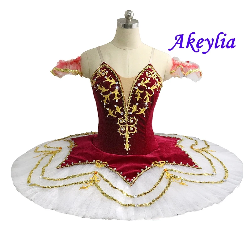 Women Professional Tutu Ballet Nutcracker tutu Stage Cosutmes for Girls Fairy Doll Classical Pancake Tutu dress velvet JN0029