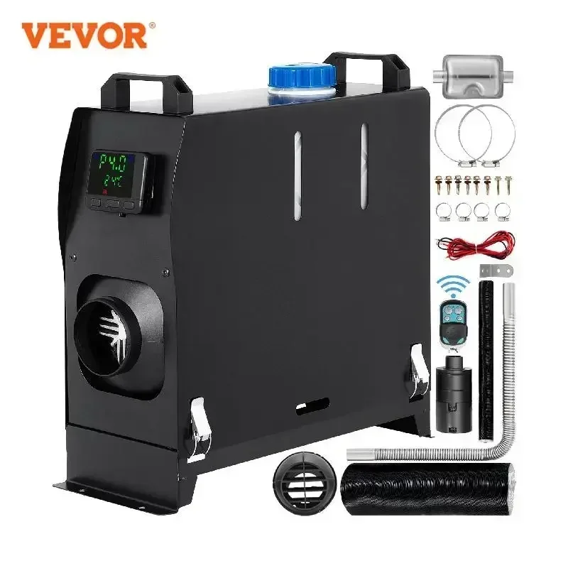 VEVOR 8KW Diesel Air Heater, Diesel Parking Heater, All in One 12V Truck Heater,One Outlet Hole,w/Black LCD Switch, Fast Heating