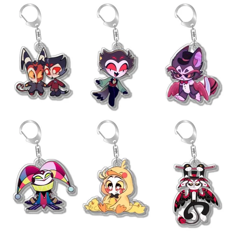 Llavero de Acrílico Hecho a Mano con Diseño de Personajes de Hazbin Hotel y Helluva Boss, Colección Blitzo Stolas, 5 cm
