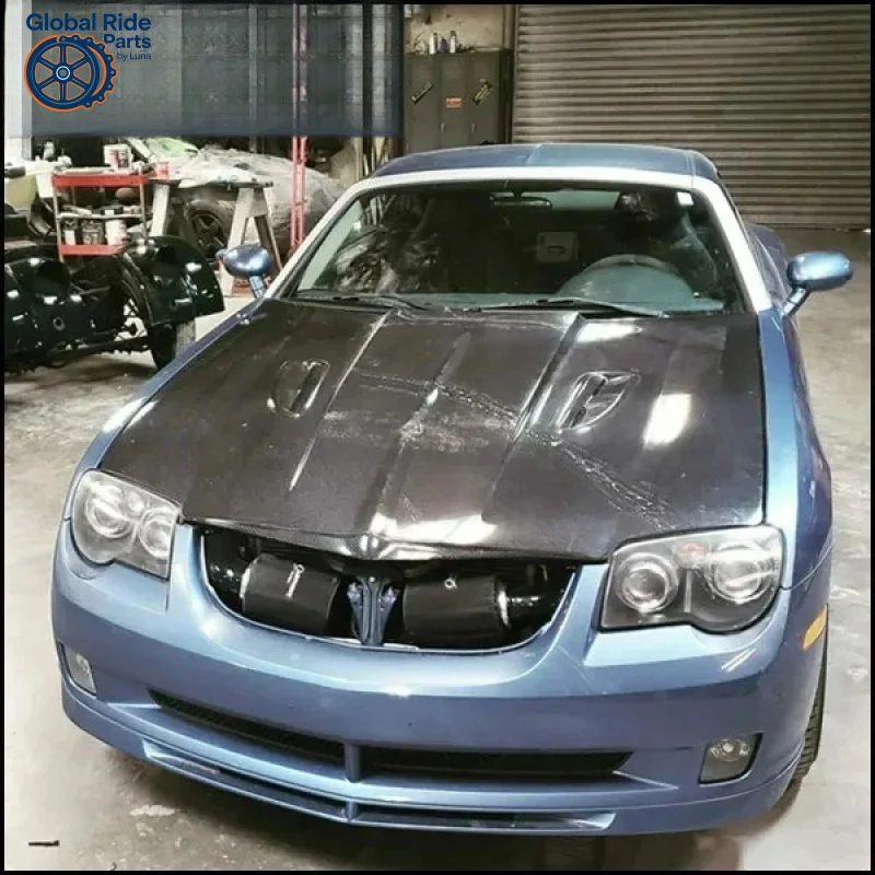 

Suitable FOR Chrysler Crossfire Hood Real Carbon Fiber 2003-2008 SRT-6 Inspired Vented
