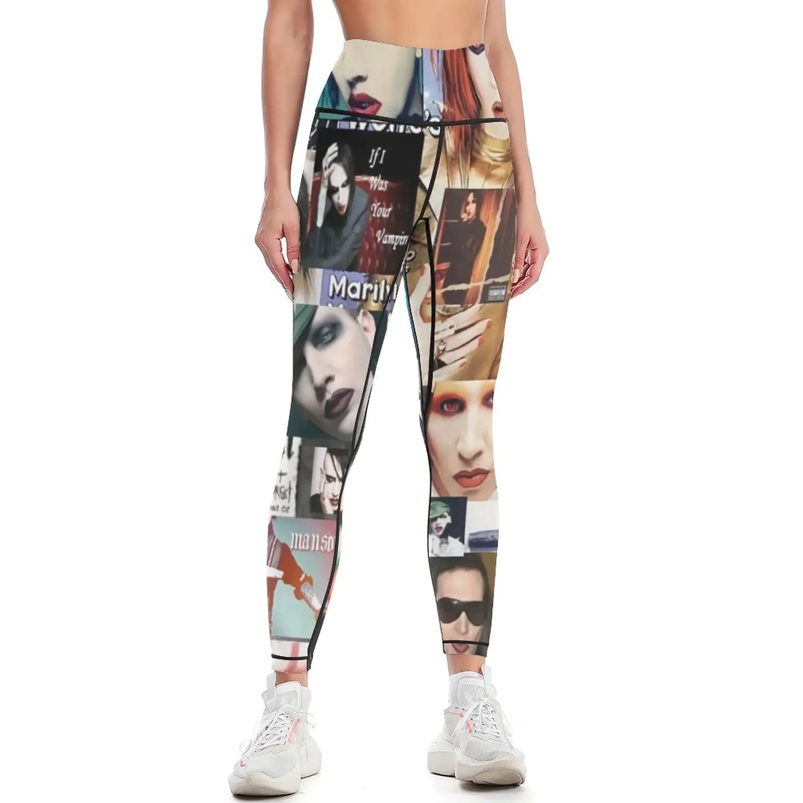 

Best Vocalist Collage Leggings Women sports Leginsy push up gym sportswear woman Women's push up Womens Leggings