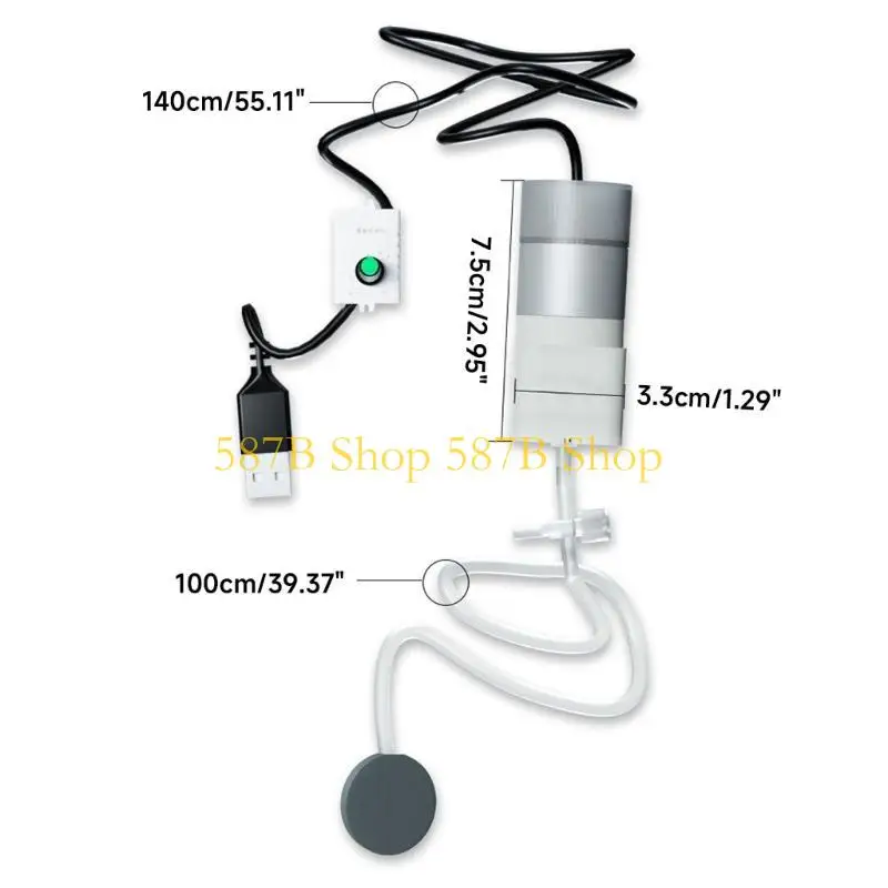 587B USB Aquarium Air Pumps Portable Fish Aran Pump يضخ ضاغط الهواء Aerator Aerator هادئ مضخات الأكسجين