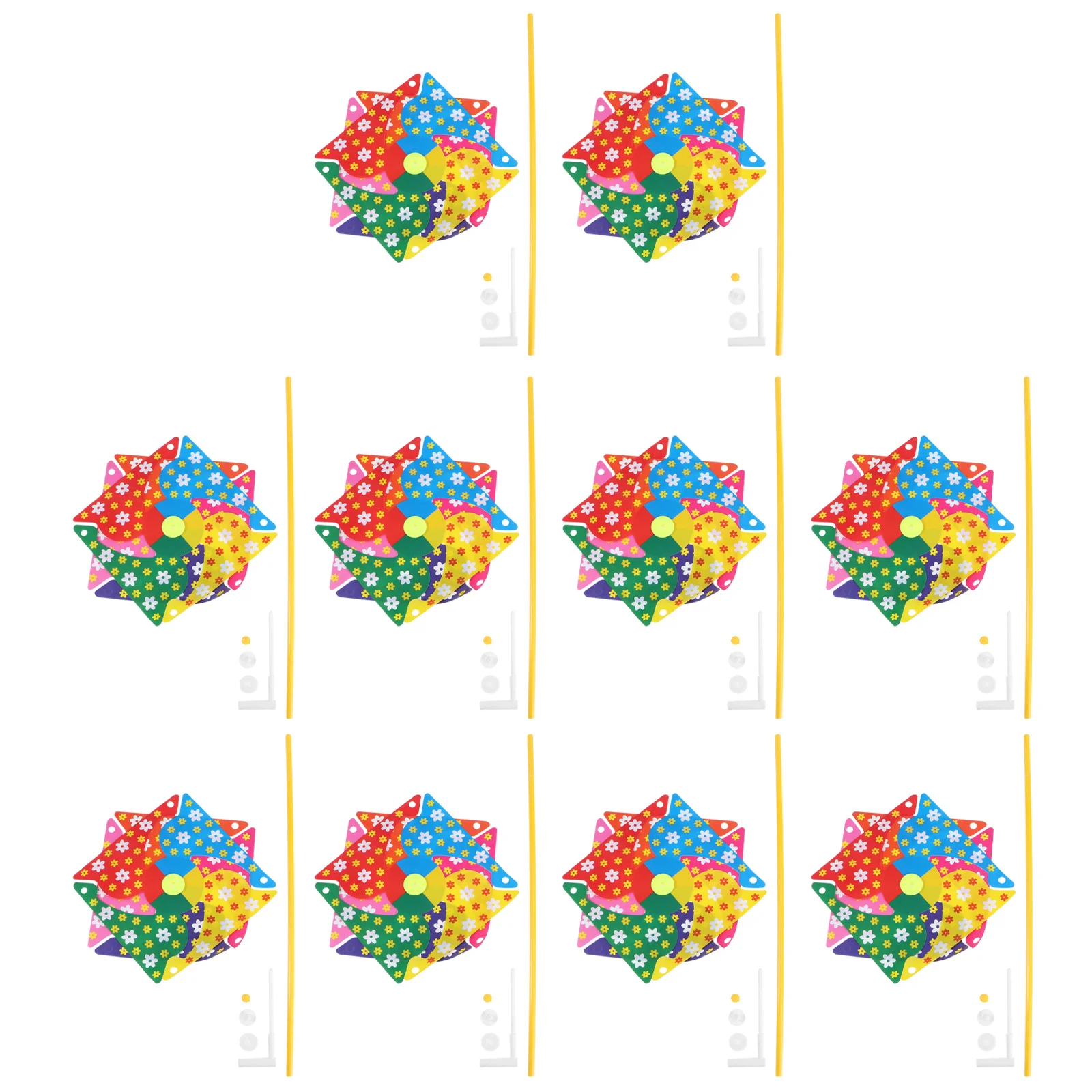 

10Pcs Colorful Windmills Bright Plastic Outdoor Garden Decor Creative Decorative Wind Spinner Lovely Pinwheels Yard Party