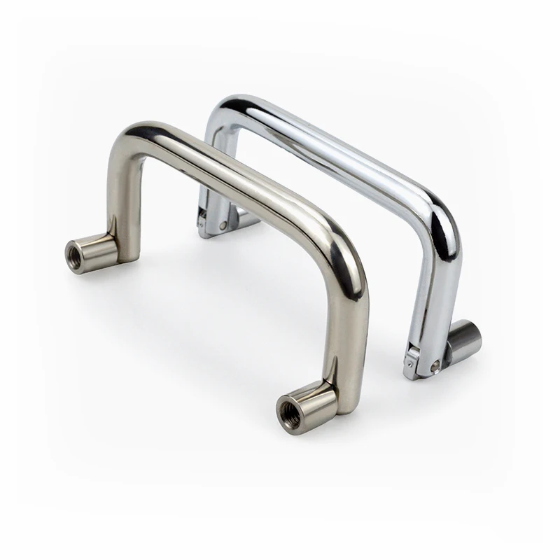 LS503 Metal Folding Equipment Industrial Handle 304 Stainless Steel Electric Cabinet Handle U-Box Cabinet Door Handle