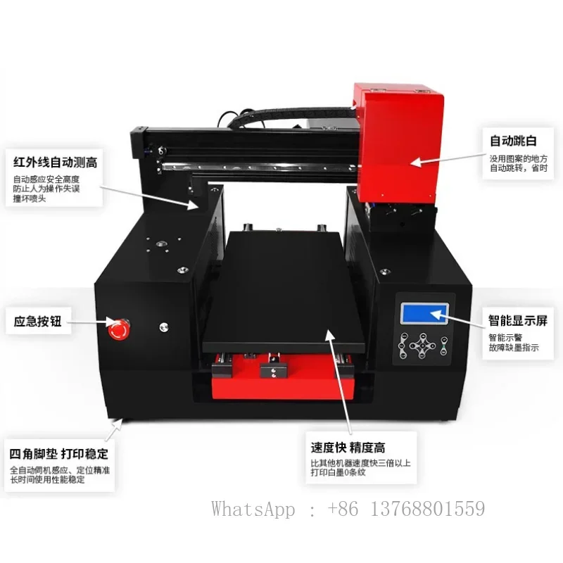 UV Printer Faster Speed A3+ Flatbed Printer Automatic Phone Case Wood Metal UV Printer XP600