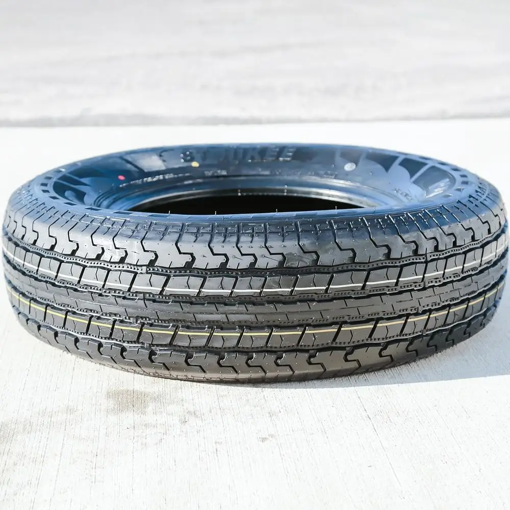 4-Piece Semi Steel Premium Trailer Radial Tires - 205/75R15, Load Range D, 8-Ply, Black Side Wall