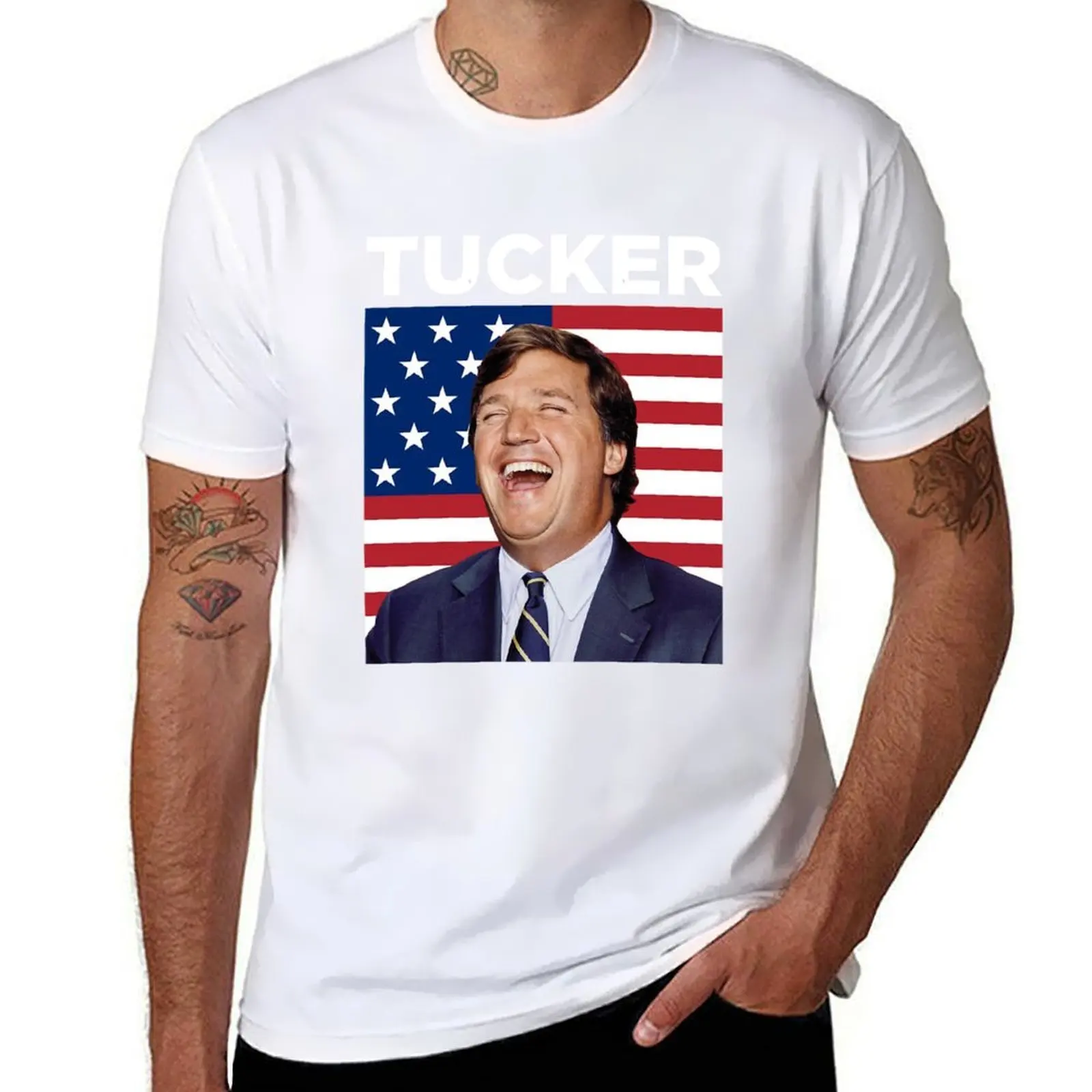 

Футболка Tucker Carlson 1 (5), мужская простая мужская футболка, летняя футболка