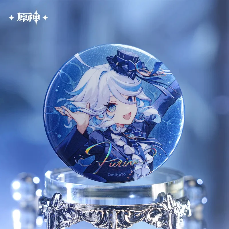 Bluetooth écouteur Original Genshin Impact Furina Bluetooth écouteur ensemble boîte-cadeau Badge poupée Anime Figure jeu jouet enfants cadeaux