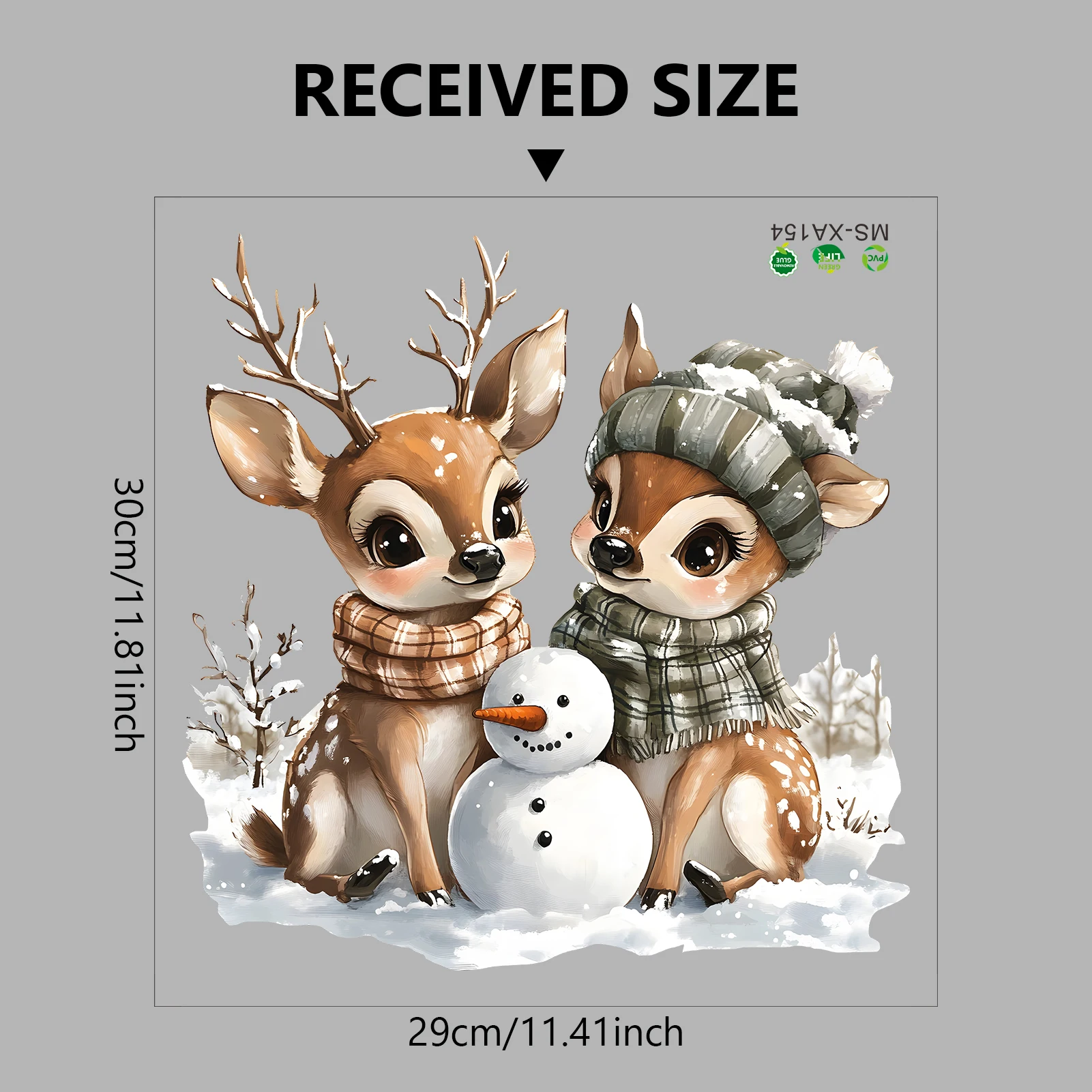 Christmas Snowman Wall Sticker Winter Deer Xmas Pattern Christmas Decoration for Home Window, Living Room, Shop Wall Art Decor