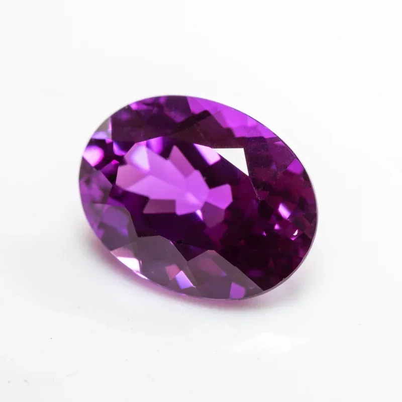 

Lab Grown Sapphire Oval Shape Purplish Red Color Charms Gemstones Beads Diy Jewelry Making Material Selectable AGL Certificate
