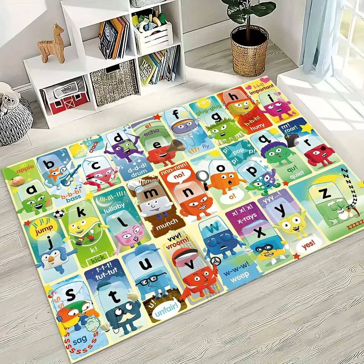 ABC Animal Alphabet Cartoon Early Educatio Kid Crawling Playroom Rug Carpet for Bedroom Living Room Sofa Doormat Decor,Non-slip