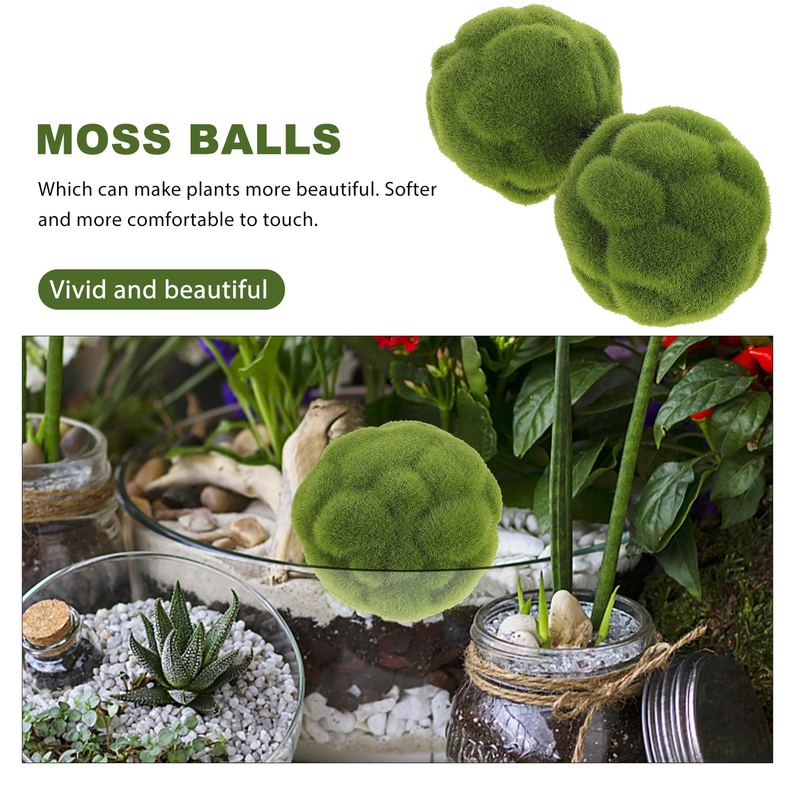 2 pezzi di palline simulate Sfera decorativa al tocco naturale per soggiorno Camera da letto Sala da pranzo Decor Ciotola Vaso di riempimento Matrimonio